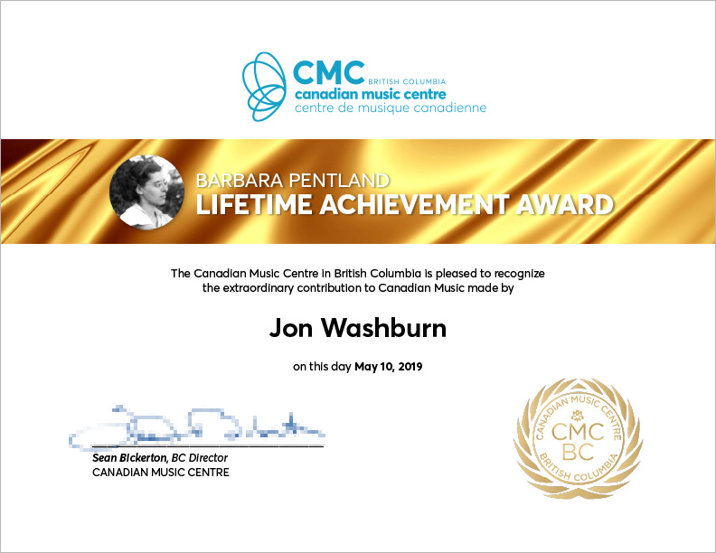 Jon Washburn CMC Lifetime Achievement